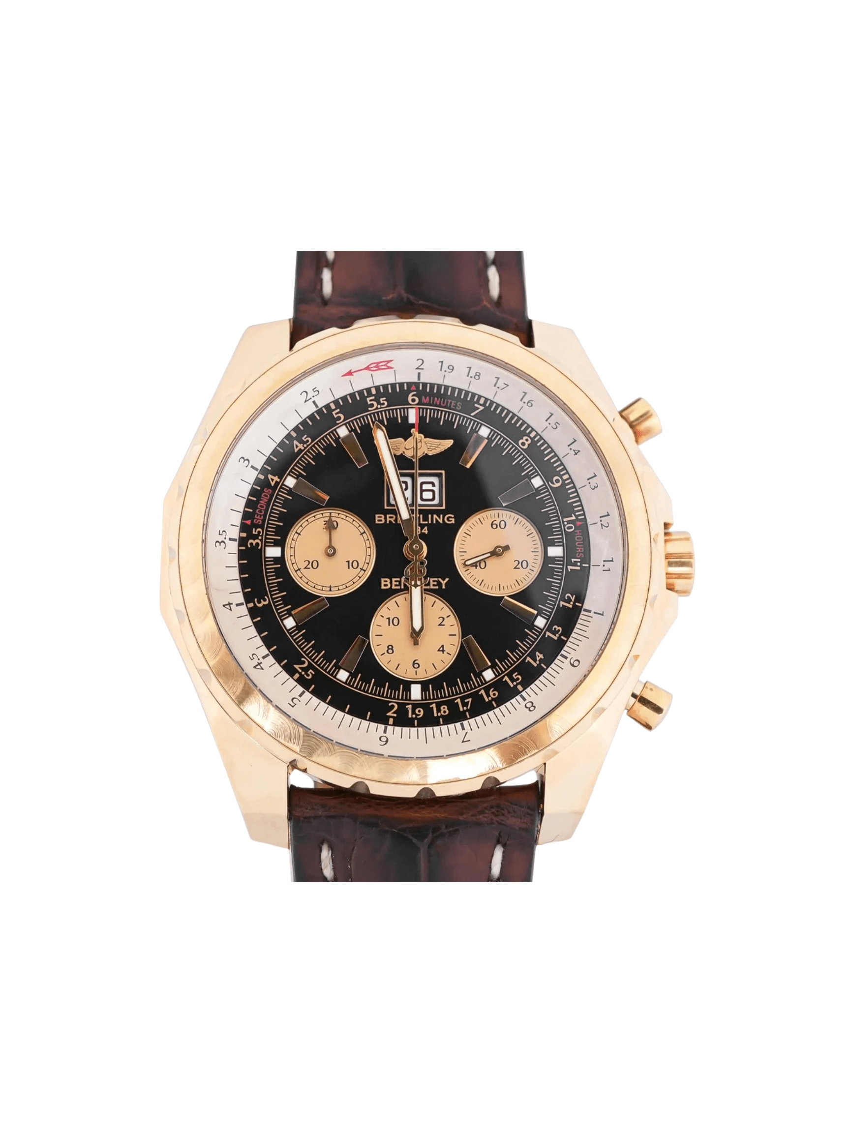 Breitling Bentley 6.75 Rose Gold Black Dial H44363