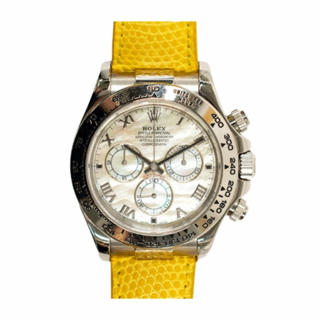 Rolex Daytona White Gold "Beach Edition" Yellow MOP Roman Dial 116519