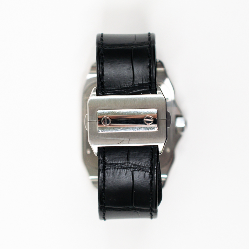 Cartier Santos 100 Stainless Steel White Roman Dial W20073X8