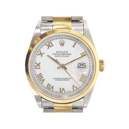 Rolex Datejust 36 Stainless Steel and Yellow Gold White Roman Dial 16203
