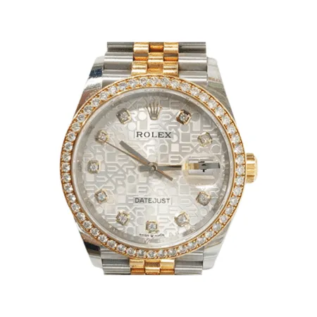 Rolex Datejust 36 Stainless Steel Yellow Gold Silver Diamond Dial 126283RBR