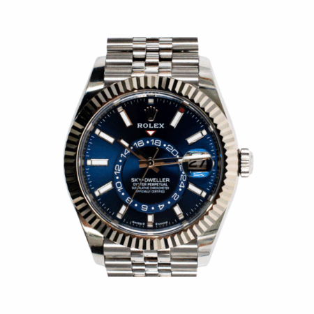 Rolex Sky-Dweller Stainless Steel/White Gold Blue Stick Dial 326934