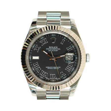 Rolex Datejust II Stainless Steel and White Gold Black Roman Dial 116334