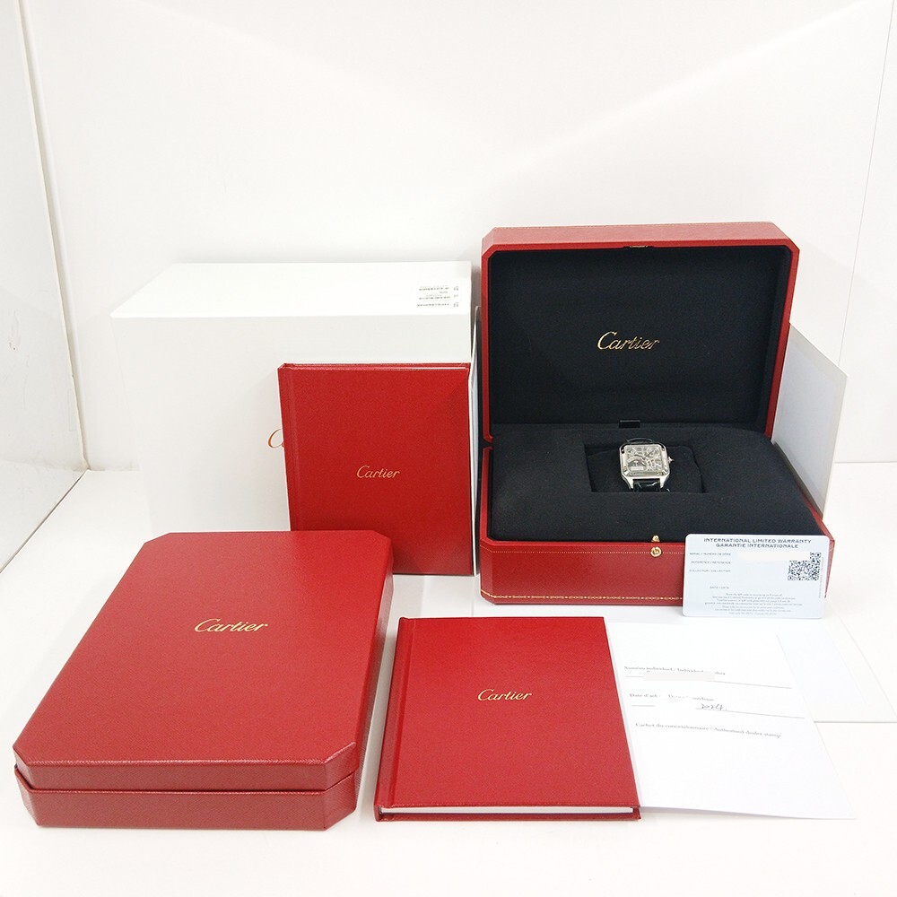 Cartier Santos-Dumont Stainless Steel Skeleton Dial WHSA0032