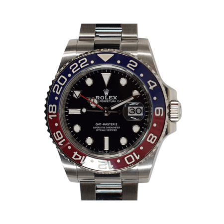 Rolex GMT-Master II Stainless Steel "Pepsi" Bezel Black Dial 126710BLRO