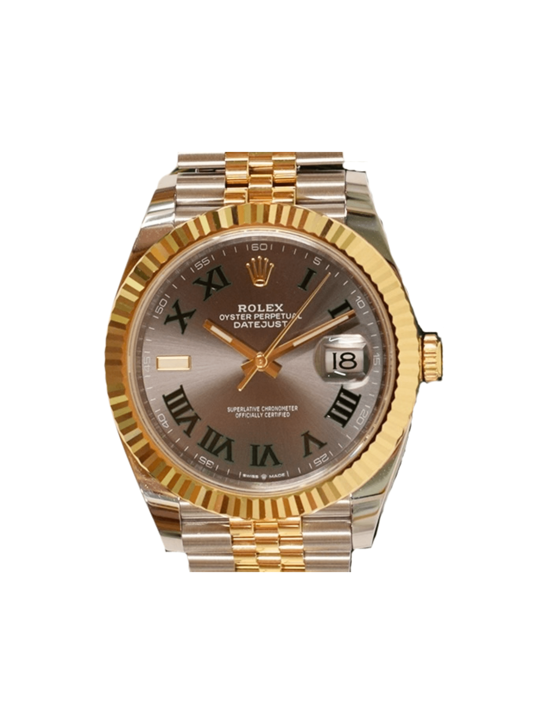 Rolex Datejust 41 Stainless Steel and Yellow Gold Wimbledon Roman Dial 126333