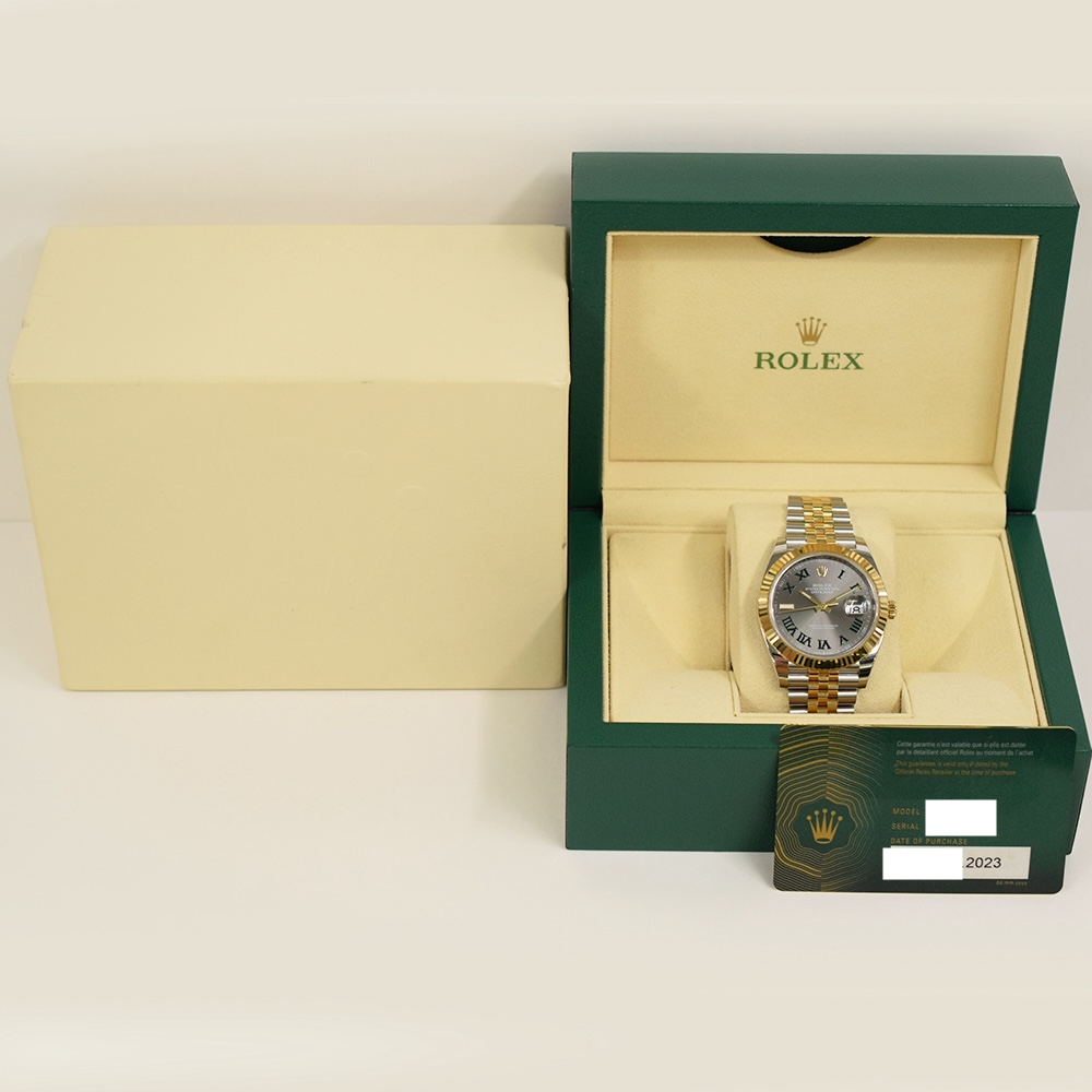 Rolex Datejust 41 Stainless Steel and Yellow Gold Wimbledon Roman Dial 126333