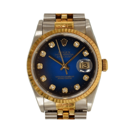 Rolex Datejust 36 Stainless Steel and Yellow Gold Blue Ombre Diamond Dial 16233G