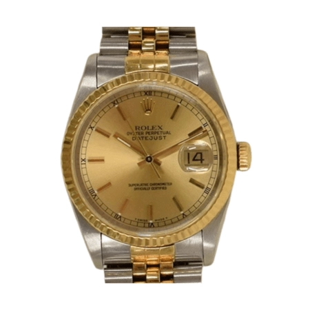 Rolex Datejust 36 Stainless Steel and Yellow Gold Champagne Dial 16233