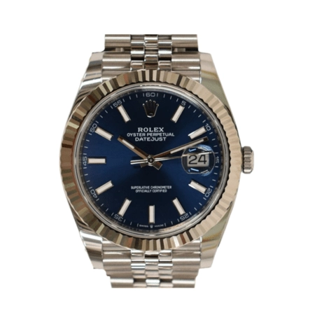 Rolex Datejust 41 Stainless Steel and White Gold Blue Dial 126334
