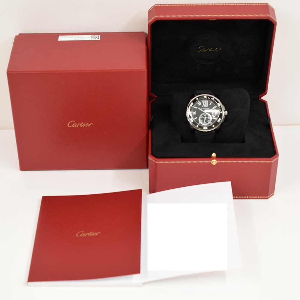 Cartier Calibre De Cartier Diver ADLC-Coated Stainless Steel Black Roman Dial WSCA0006