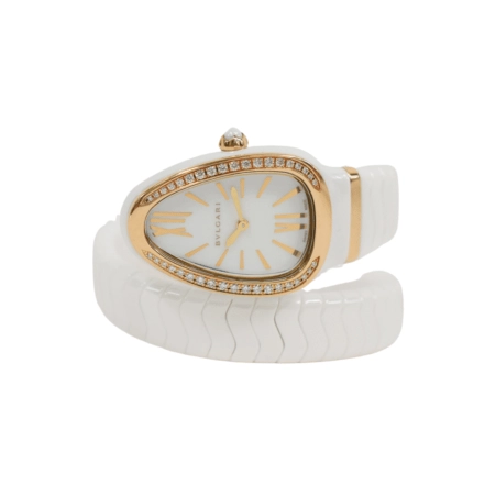 Bvlgari Pasha de Cartier Ceramic White Gold White Roman Dial SPC35WG