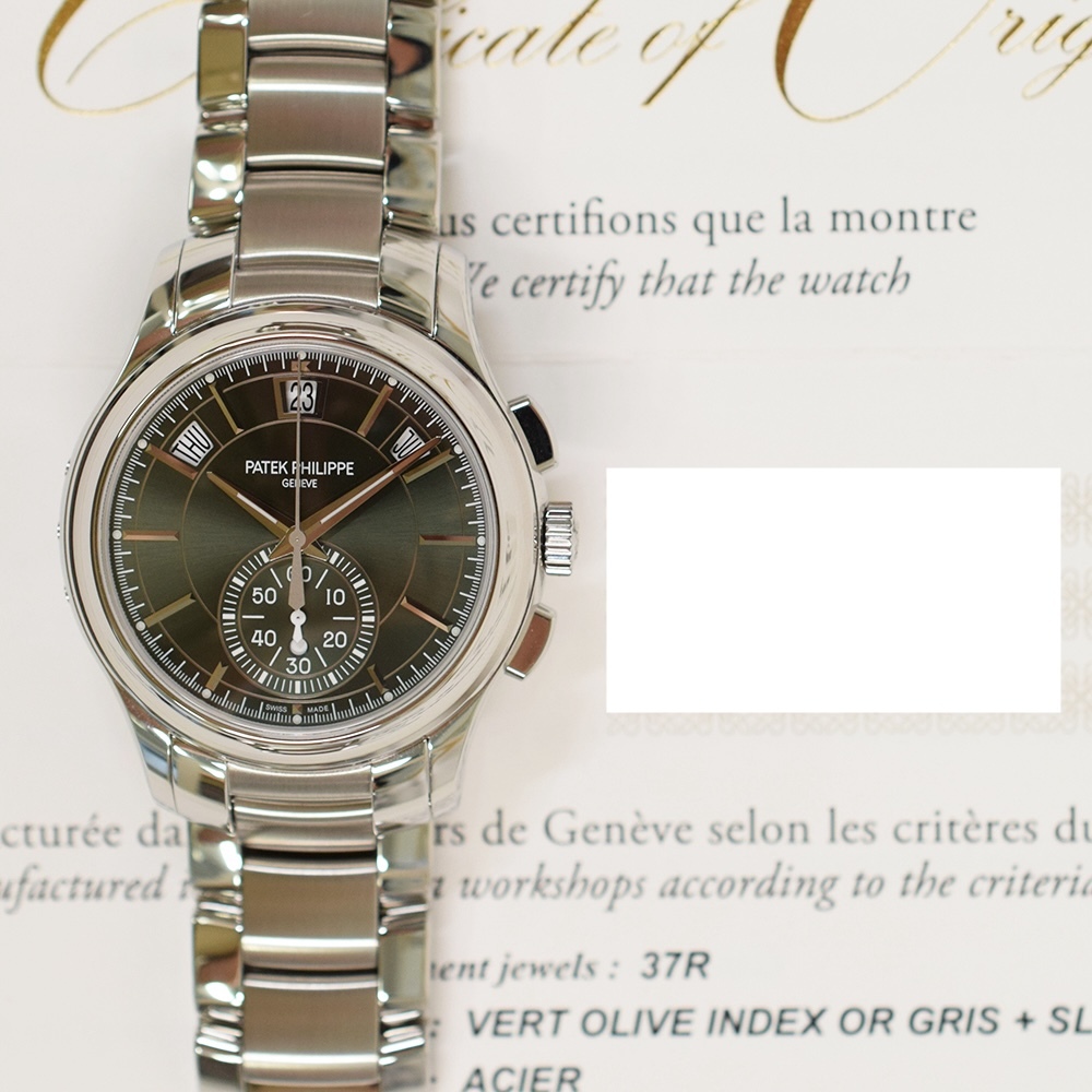 Patek Philippe Annual Calendar Chronograph Stainless Steel Green Dial 5905/1A-001