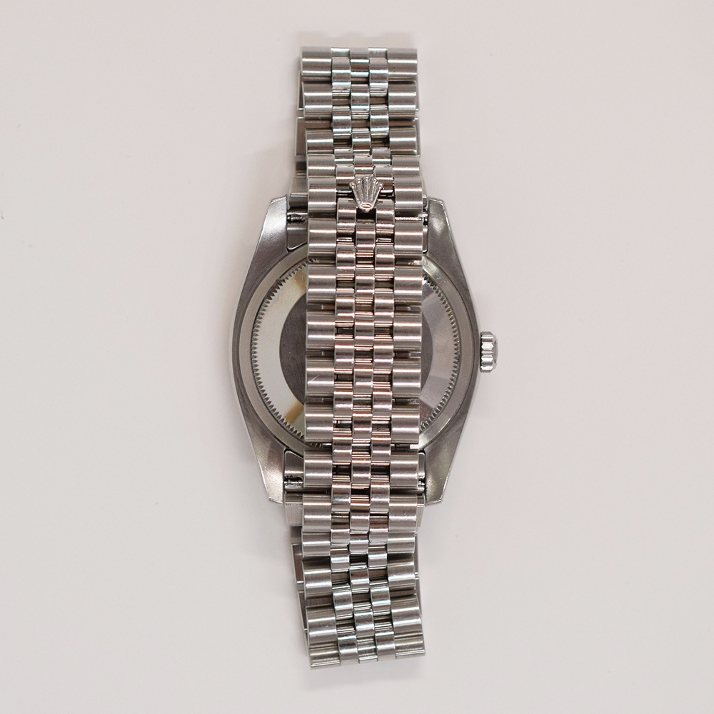 Rolex Datejust 36 Stainless Steel and White Gold Black Roman Dial 116234