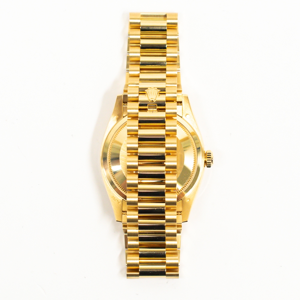 Rolex Day-Date 36 Yellow Gold Diamond Bezel Green Diamond Dial 128398TBR