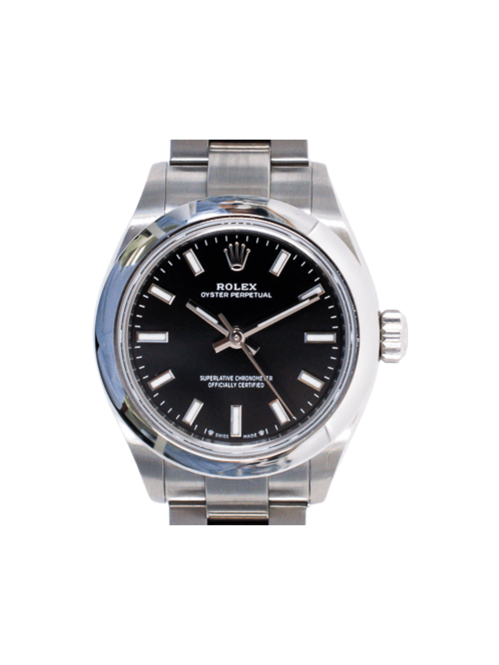 Rolex Oyster Perpetual 28 Stainless Steel Black Stick Dial 276200