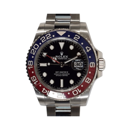 Rolex GMT-Master II Stainless Steel "Pepsi" Bezel Black Dial 126710BLRO