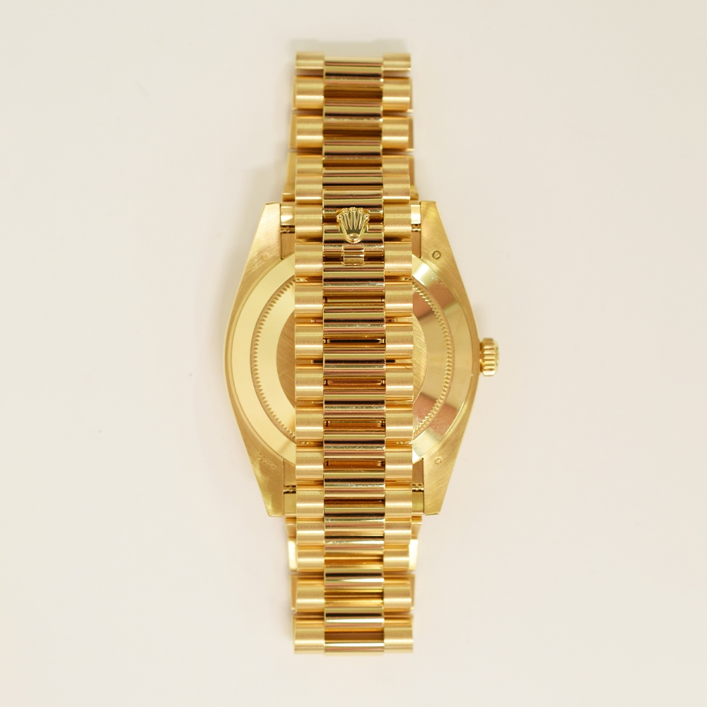 Rolex Day-Date 40 Yellow Gold Black Diamond Dial 95492