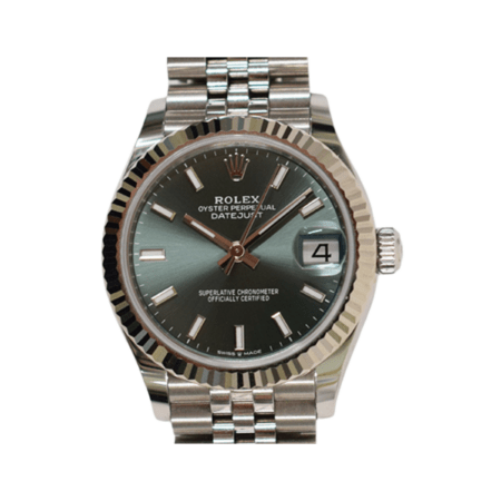 Rolex Datejust 31 Stainless Steel and White Gold Green Stick Dial 278274