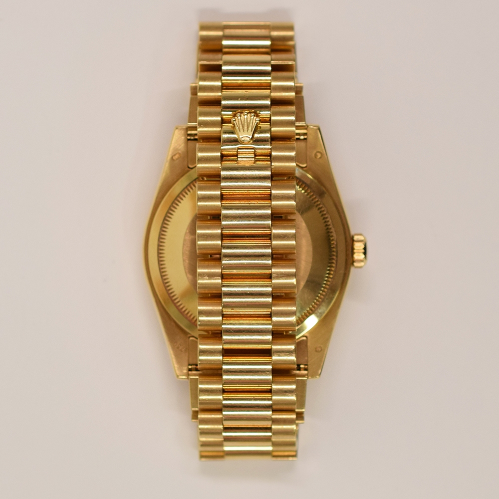 Rolex Day-Date Yellow Gold Pave Diamond Myriad Arabic Dial 118238