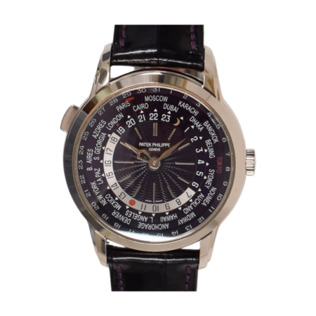 Patek Philippe Nautilus 40 World Time Date "Tokyo Edition" White Gold Purple Dial 5330G-010