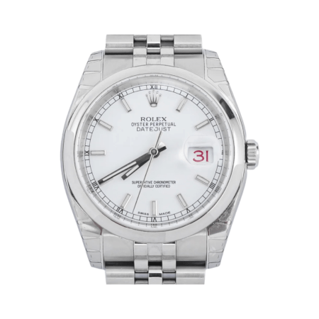 Rolex Datejust 36 Stainless Steel White Stick Dial 116200
