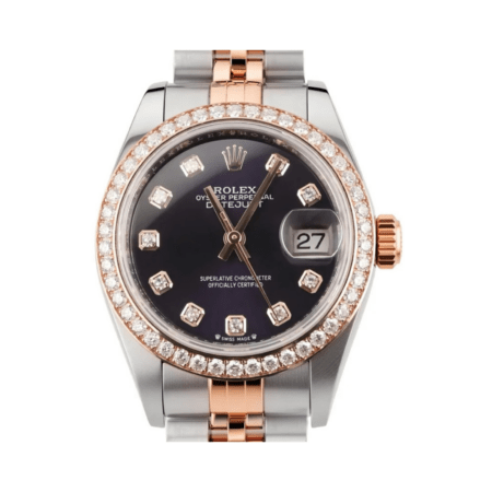 Rolex Lady-Datejust Stainless Steel and Rose Gold Aubergine Diamond Dial 279381RBR