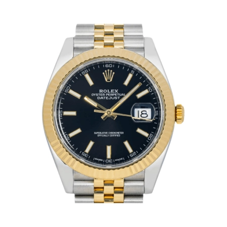 Rolex Datejust Stainless Steel and Yellow Gold Black Stick Dial 126333