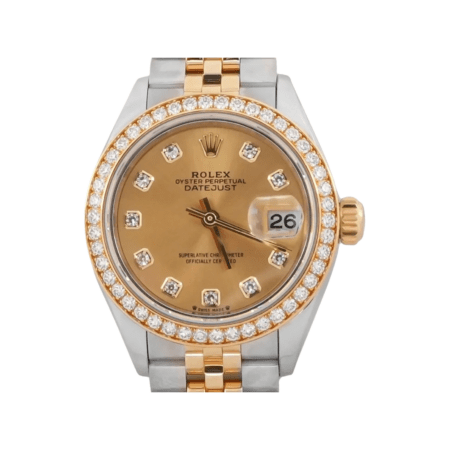 Rolex Lady-Datejust Stainless Steel and Yellow Gold Champagne Diamond Dial 279383RBR