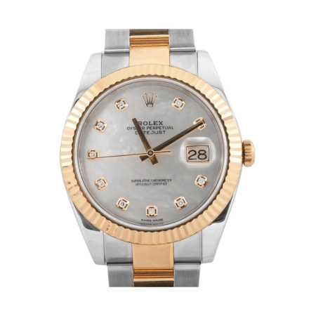 Rolex Datejust 41 Stainless Steel and Yellow Gold Mother of Pearl Diamond Dial 126333