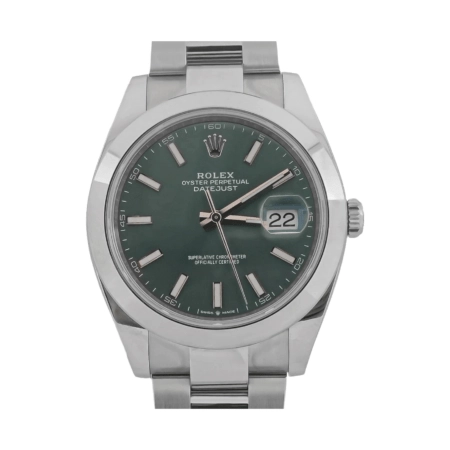 Rolex Datejust 41 Stainless Steel Green Stick Dial 126300