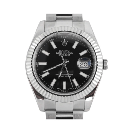 Rolex Datejust II Stainless Steel and White Gold Black Dial 116334