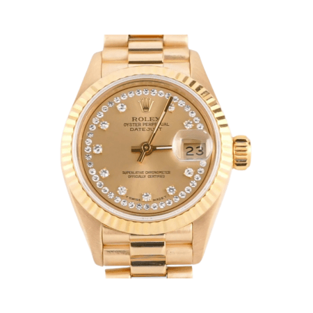Rolex Lady-Datejust Yellow Gold Champagne Diamond Dial 69178