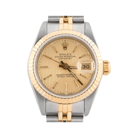 Rolex Lady-Datejust Stainless Steel and Yellow Gold Champagne Stick Dial 69173