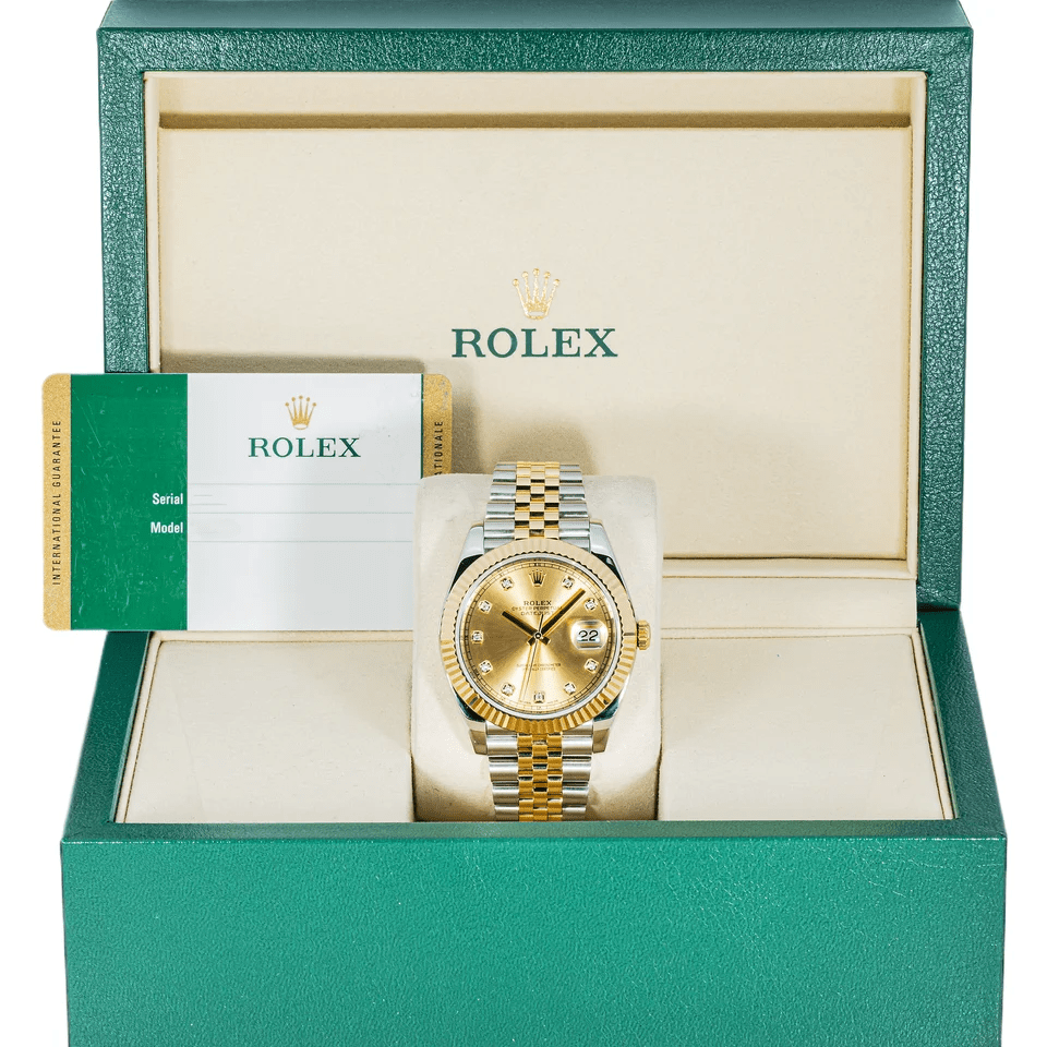 Rolex Datejust Steel and Yellow Gold Champagne Diamond Dial 126333
