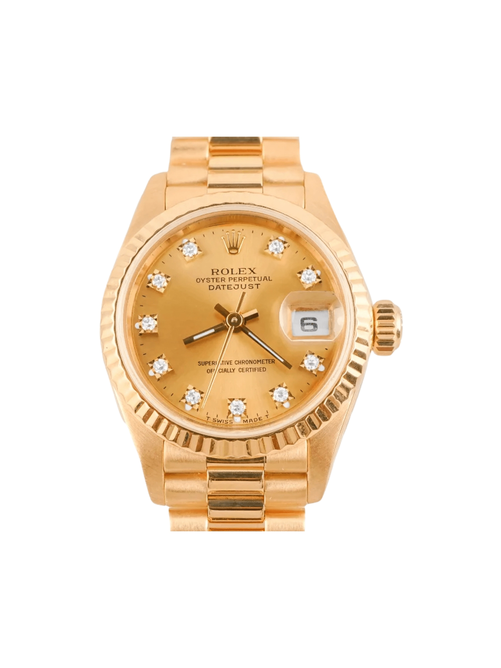 Rolex Lady-Datejust Yellow Gold Champagne Diamond Dial 69178