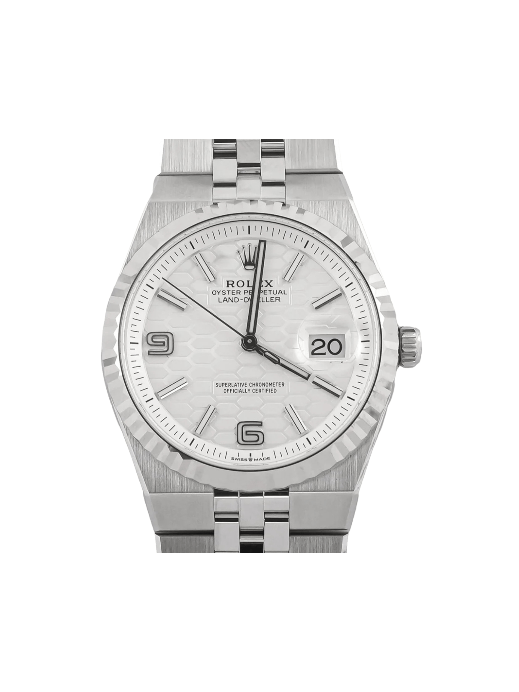 Rolex Land-Dweller Stainless Steel and White Gold White Dial 127234