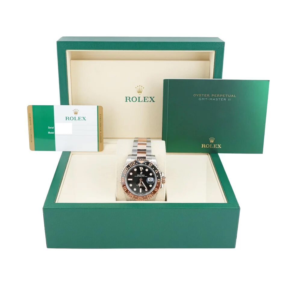 Rolex GMT-Master II "Root Beer" Stainless Steel and Rose Gold Black Dial 126711CHNR