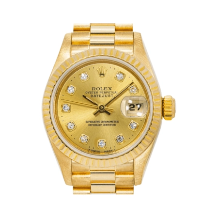 Rolex Lady-Datejust Yellow Gold Champagne Diamond Dial 69178