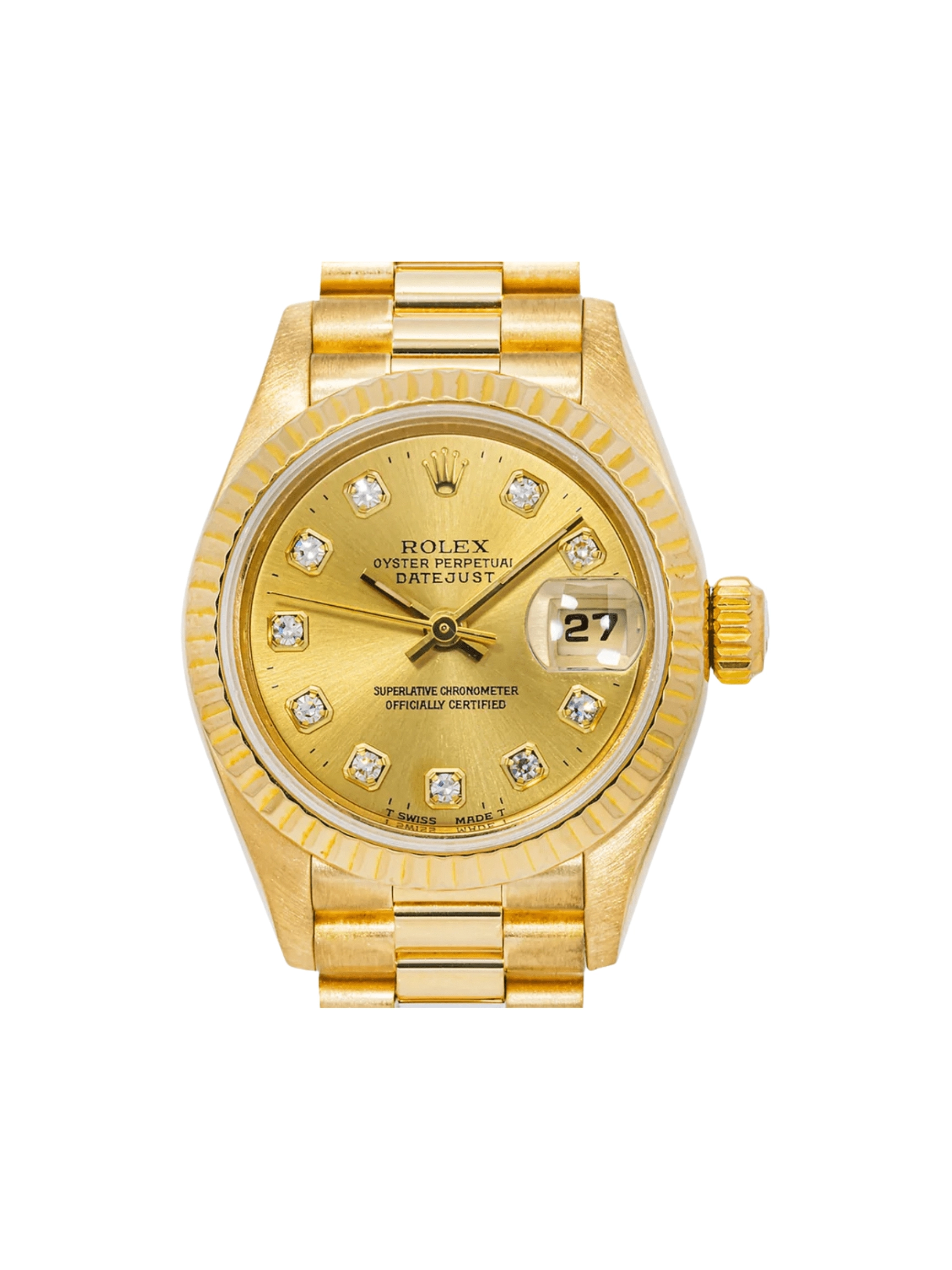 Rolex Lady-Datejust Yellow Gold Champagne Diamond Dial 69178