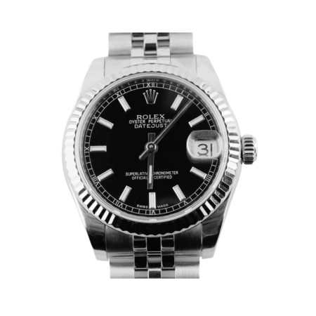 Rolex Datejust Stainless Steel and White Gold Black Dial 178274