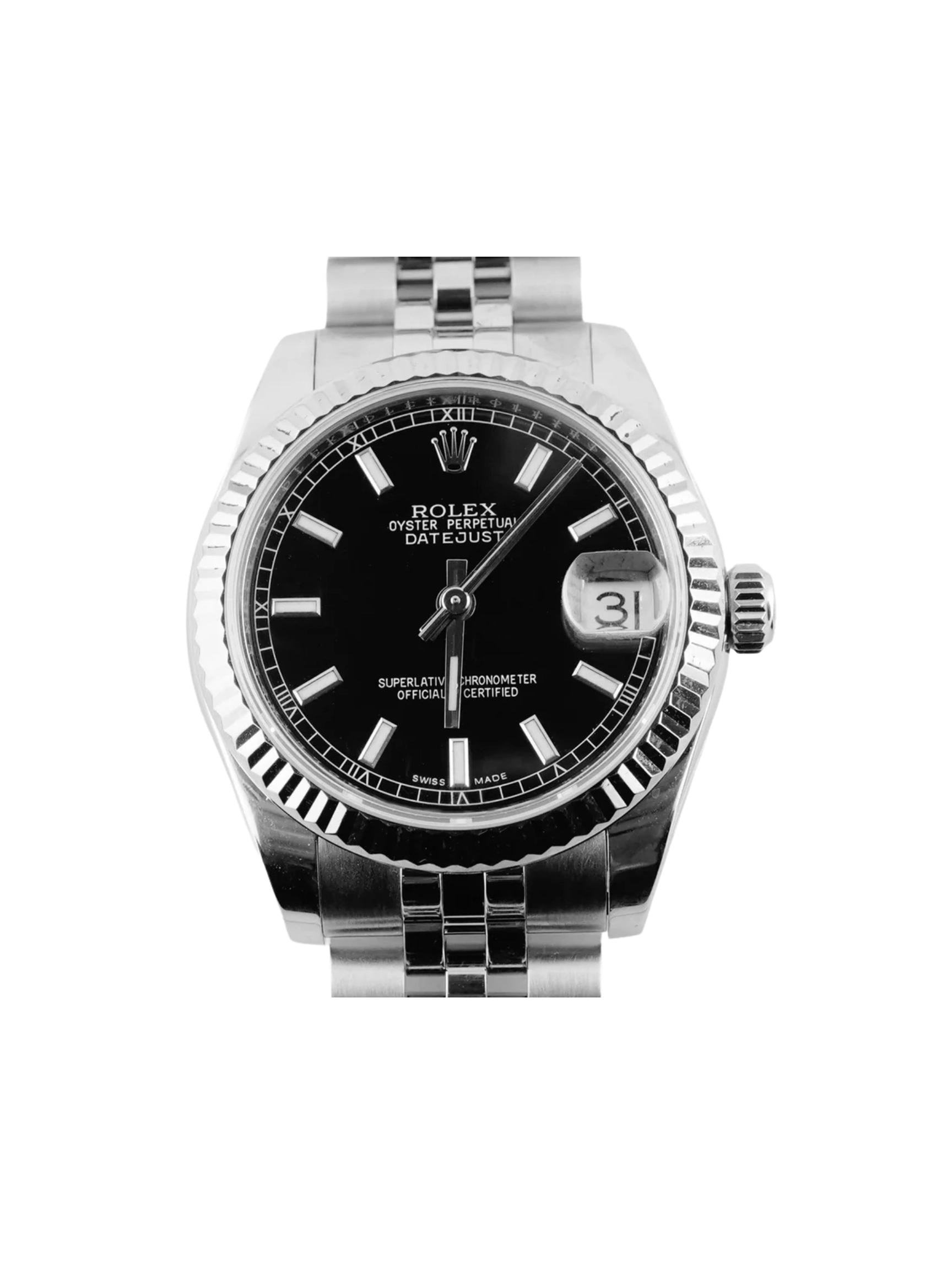 Rolex Datejust Stainless Steel and White Gold Black Dial 178274
