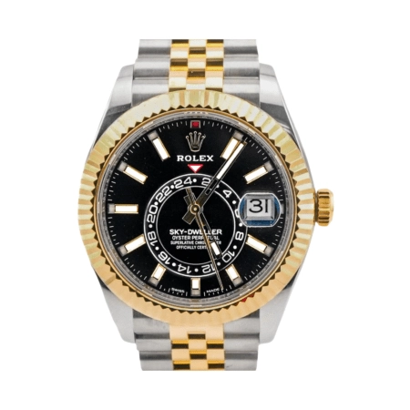 Rolex Sky-Dweller Stainless Steel and Yellow Gold Black Dial 326933