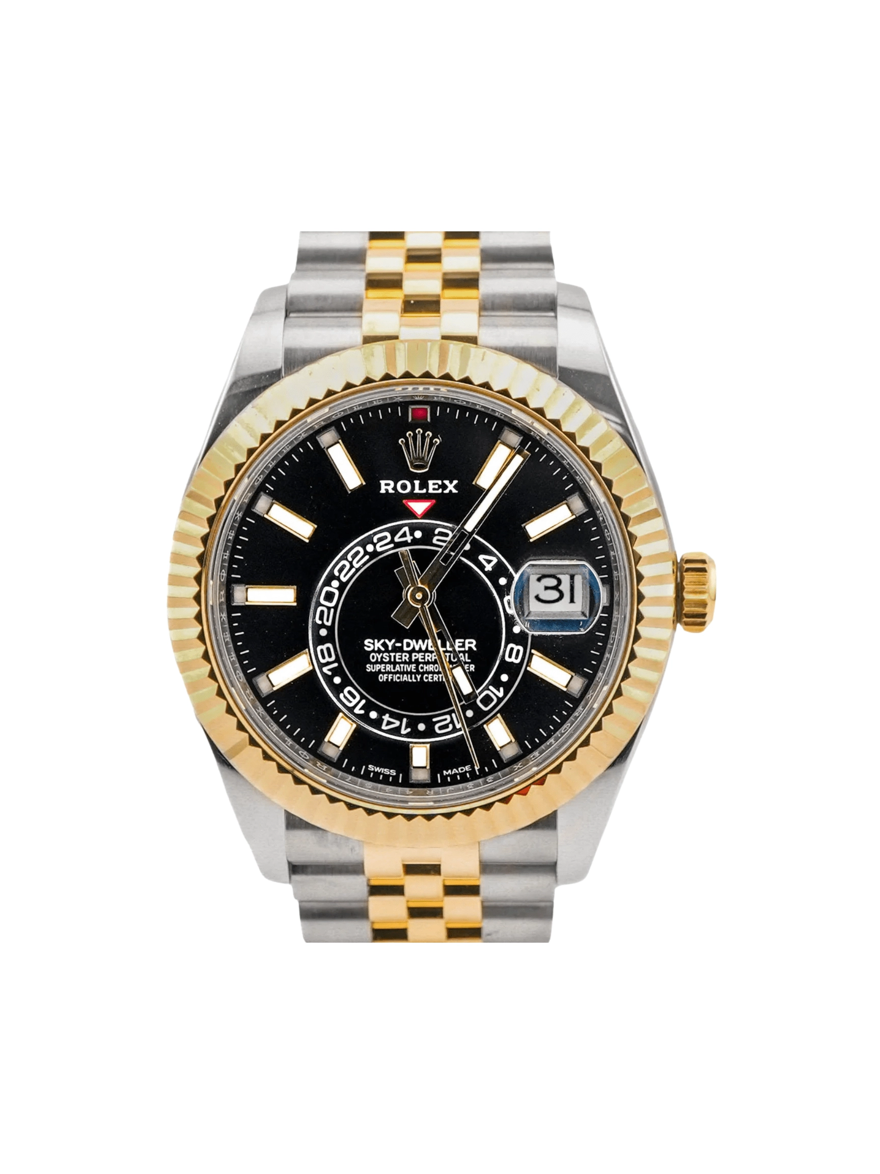 Rolex Sky-Dweller Stainless Steel and Yellow Gold Black Dial 326933