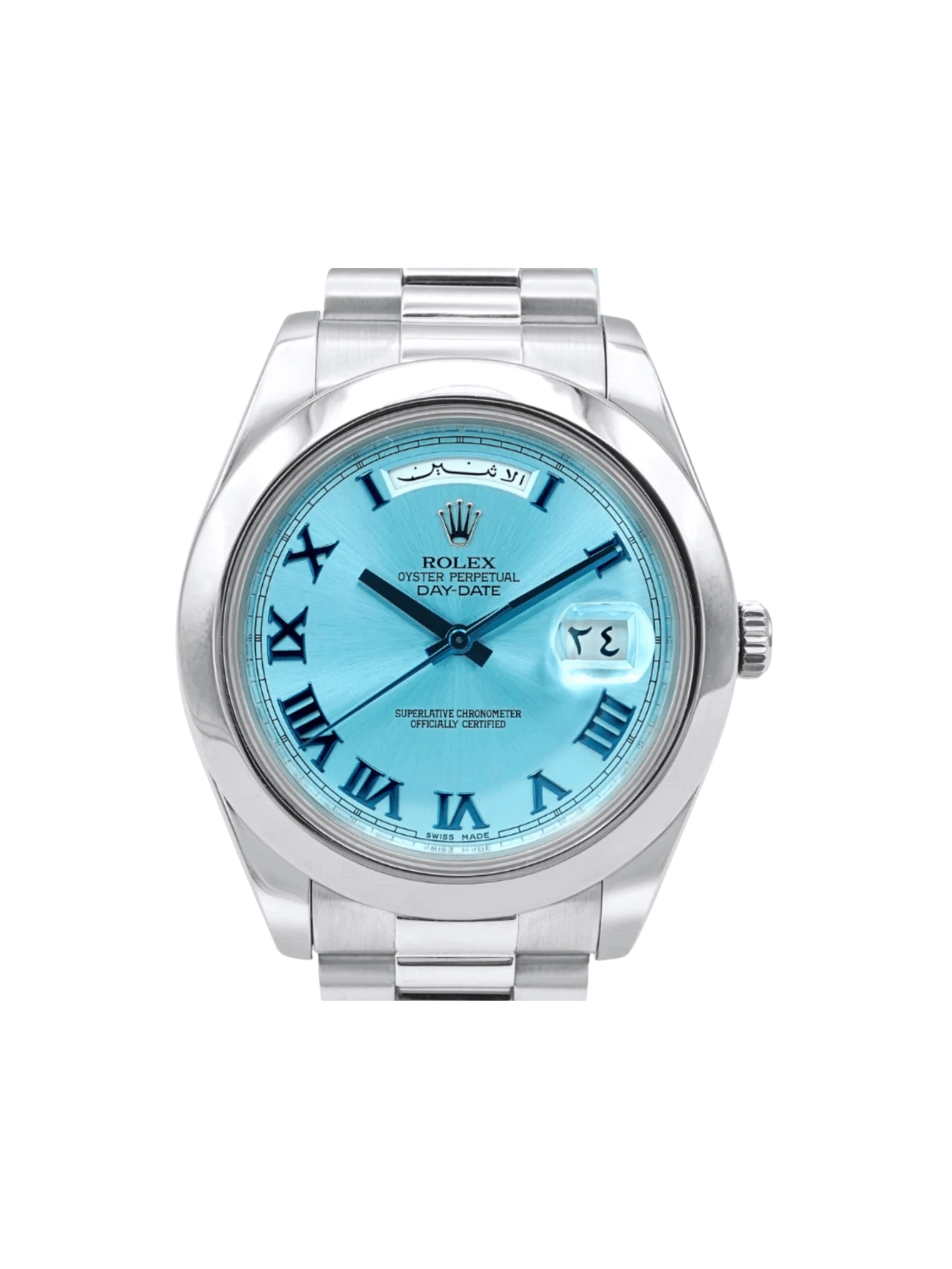 Rolex Day-Date II Platinum Ice Blue Roman Dial 218206