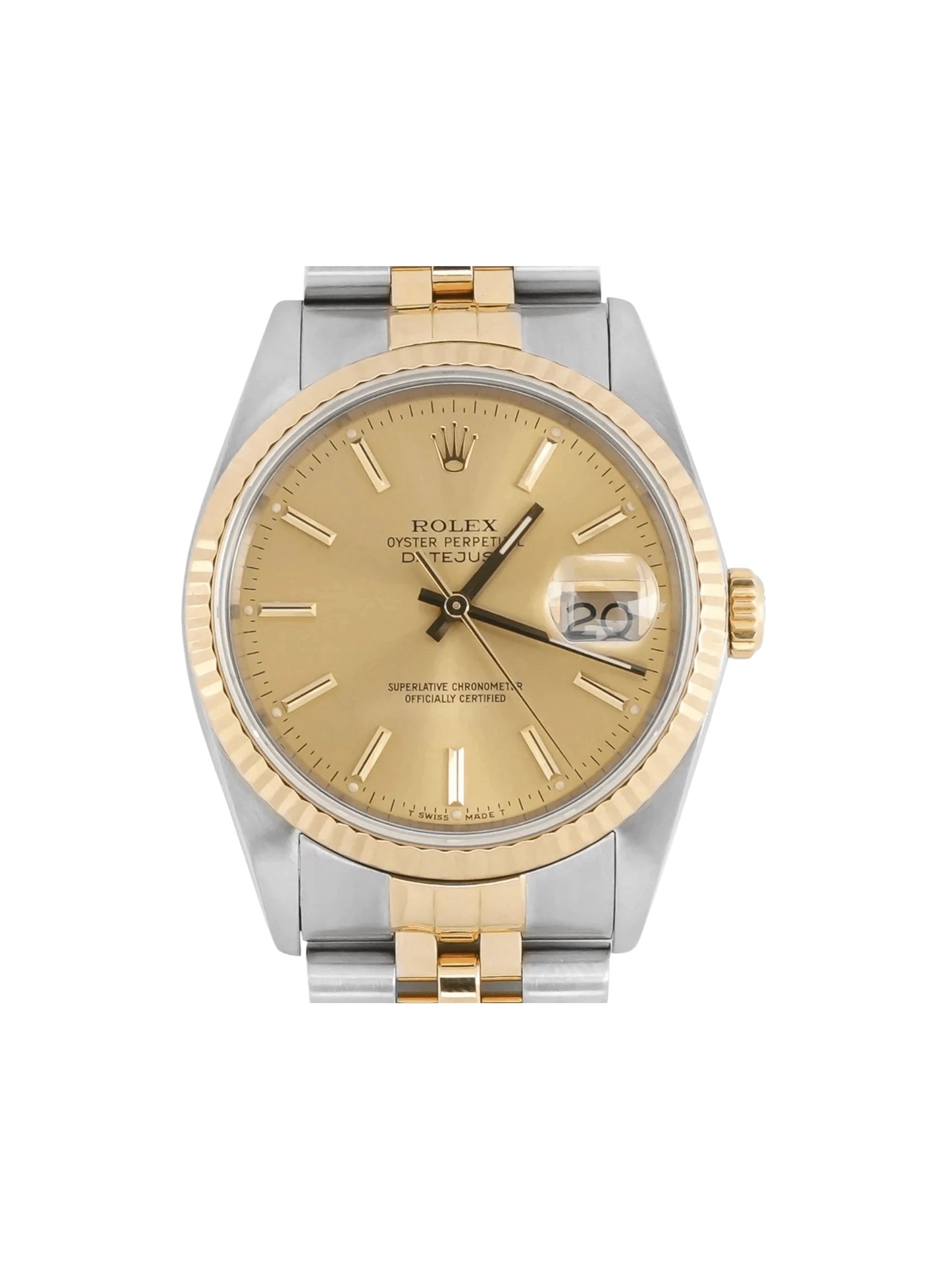 Rolex Datejust 36 Stainless Steel and Yellow Gold Champagne Dial 16233