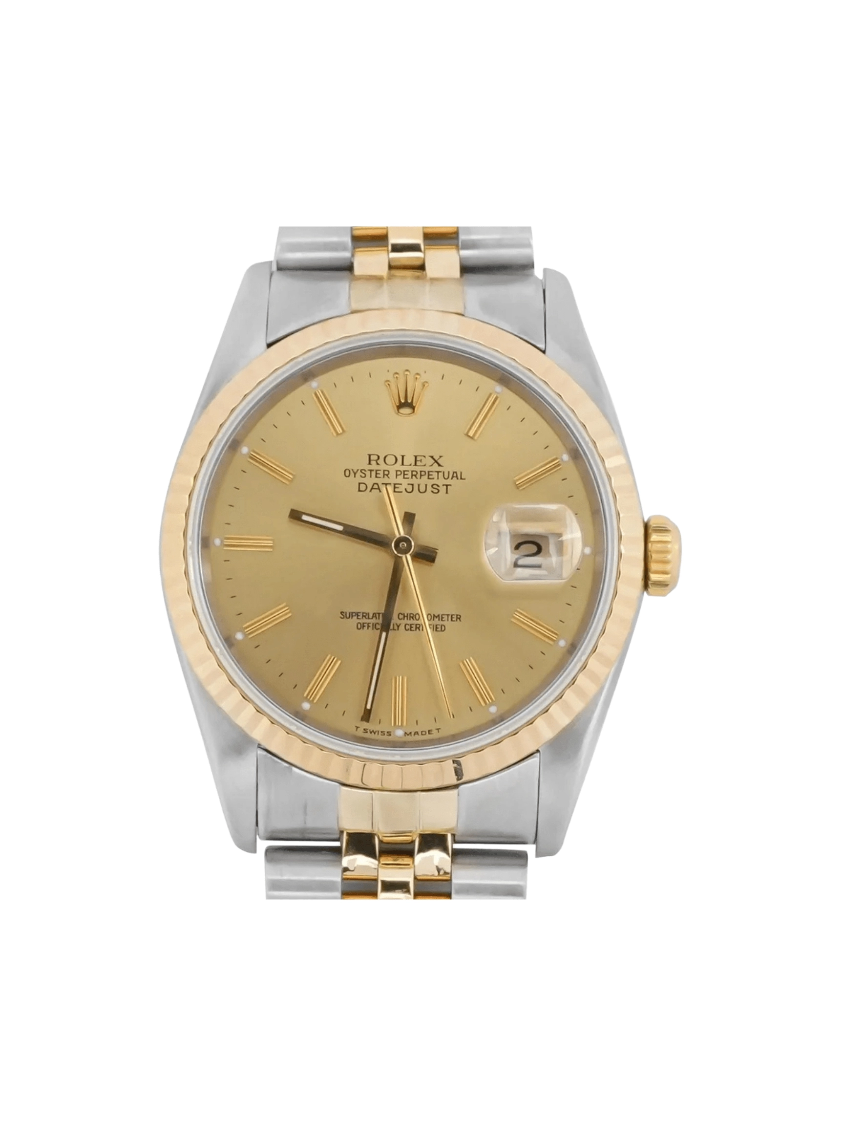 Rolex Datejust 36 Stainless Steel and Yellow Gold Champagne Dial 16233