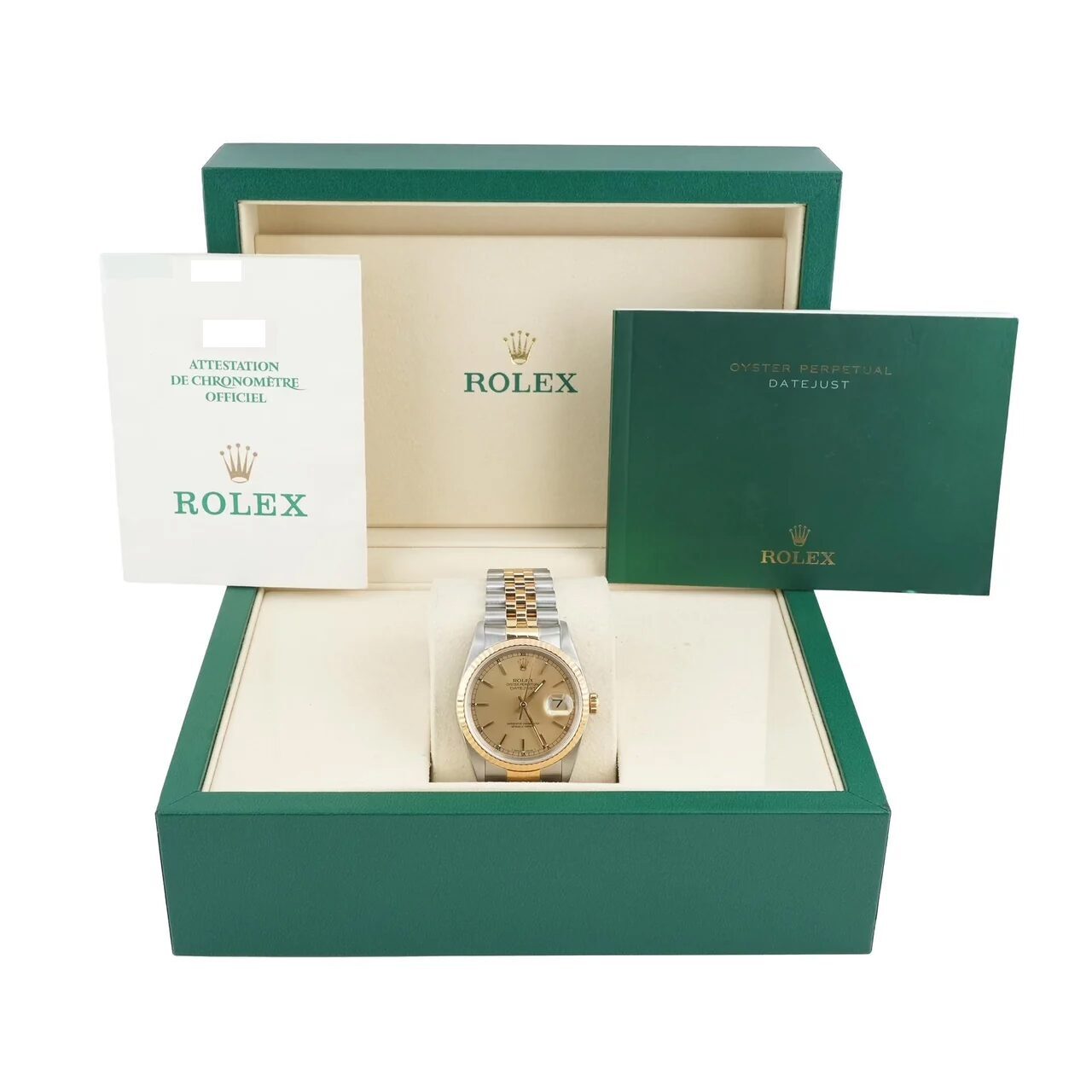 Rolex Datejust 36 Stainless Steel and Yellow Gold Champagne Dial 16233
