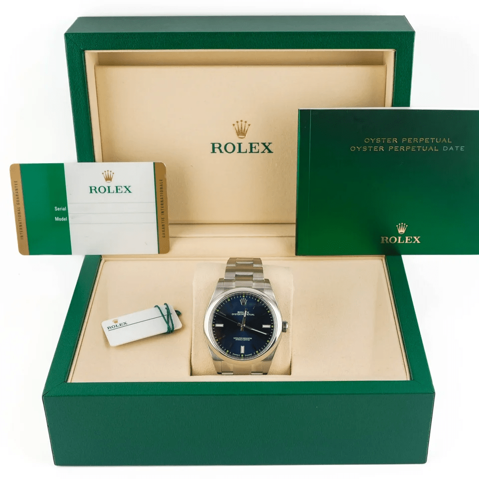 Rolex Oyster Perpetual Stainless Steel Blue Dial 114300
