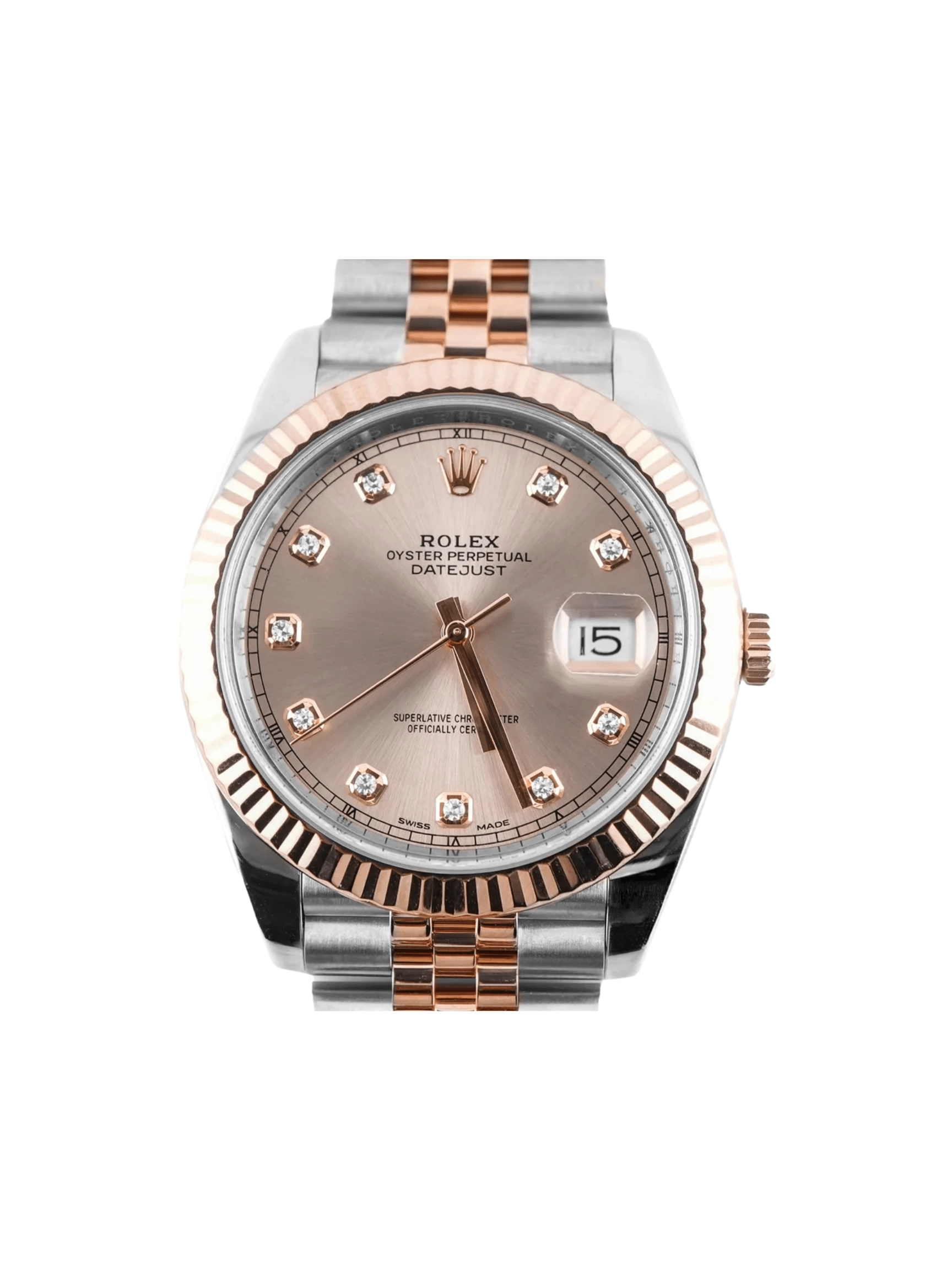 Rolex Datejust Stainless Steel and Rose Gold Sundust Diamond Dial 126331